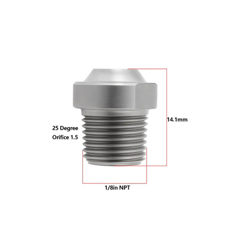 Two Pack Pressure Washer Nozzles With One Eighth Inch NPT Thread, Heavy Duty Stainless Steel Spray Nozzles, 25 Degree Pattern, 4000 PSI
