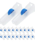 Medical Hose Flow Regulators 20 Pack Roller Switch Infusion Tubing Flow Control Valves in white with blue rollers