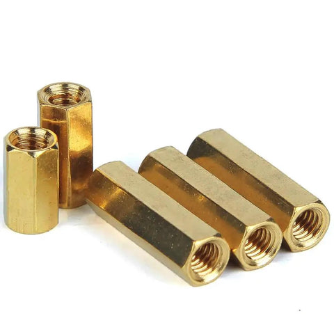 Hard As Nails Heavy Duty Brass Hexagon Coupling Nuts Featuring Thick 3/8 16 Unc And 3/8 24 Unf Threads For Tough Mechanical Repairs And Diy Garage Builds Gonna Last Forever
