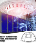Rock Solid Heavy Duty Fire Sprinkler Head Protection Cage With Anti Theft Wire Mesh And Impact Resistant Shield For Tight Spaces And Garages 5.11 X 2.75 X 1.69 Inches 4 Pack protecting a sprinkler in a smoky environment.