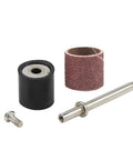 Kickass 12 Point 7 Millimeter Sanding Drum Kit Offering No Sweat Operation With Tight Grip Abrasive Bands In Eighty One Twenty One Eighty Grits For Rapid Rust Removal Jobs, includes sanding drum, arbor and screw.