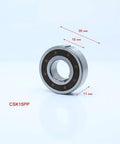 Built Tough Csks15Pp One Way Roller Clutch Bearing With Keyway 15X35X11Mm Solid Steel Freewheel Idler displayed with size dimensions.