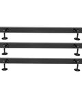 Heavy Duty Wall Mounted Stair Handrail 10 Feet Long Built Tough With Premium Black Stainless Steel For Indoor Outdoor Steps Rock Solid 200 Lbs Support No Sweat Installation Sleek Modern Look - three sections of black handrail.