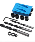 14 Piece Pocket Hole Jig Set With 15 Degree Dowel Drill Joinery Kit And 6 8 10mm Drive Adapters For Woodworking And Carpentry