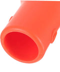Close-up of a red PVC spade handle end for Replacement D Handle Shovel Grip For Outdoor Digging And Raking Tools With Ergonomic Non Slip PVC Spade Handle Easy Quick Install Durable Gardening Accessory For Most D Shovels