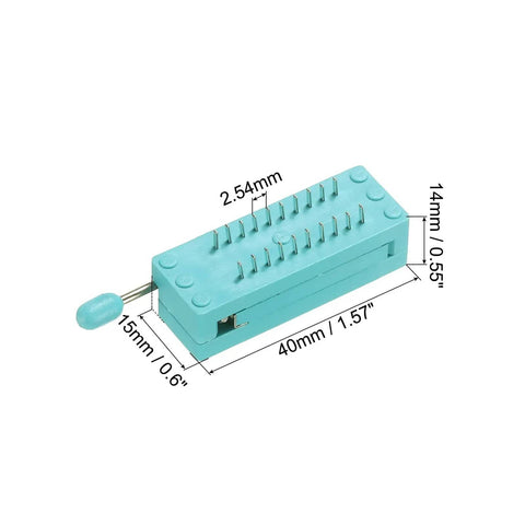 Universal ZIF IC Socket 20 Pin 2.54mm Pitch For Microcontrollers Chips Breadboards And Programmable ICs 2 Pack Test Socket