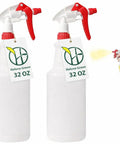 Pro Grade Heavy Duty 32 Oz Empty Spray Bottles For Knotty Jobs And Weekend Cleanups Two Pack Red Trigger Sprayers in use.