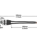 Side view of 90 To 120 PSI Air Pressure Switch 1 Quarter NPT Controller for Air Compressors and Tank Suspension, prewired, dimensions shown.
