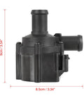 Straight Up Beefy Electric Coolant Water Pump Engine Auxiliary Replacement Smooth Ride Fits Audi A4 A5 A6 A7 A8 Q5 Q7 Q8 S4 RS4 RS5 R8 Aftermarket Oe 06H121601N side view with dimensions.