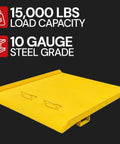 Tough As Nails Heavy Duty 84 By 96 Inch Shipping Container Loading Ramp with 15000 lbs capacity and 10 gauge steel grade.