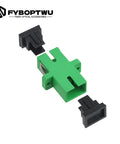 Green 100 Pack SC To SC Fiber Optic Adapters Singlemode APC Simplex with Ceramic Ferrule