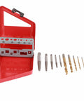 Heavy Duty Alloy Steel Screw Extractor Kit That Gets The Job Done With 10 High-Performance Left Hand Drill Bits For Pulling Stubborn Stripped Bolts And Fasteners Without A Hassle, red case
