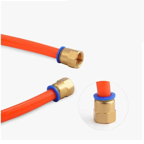50 Pack Pneumatic Air Connector Kit For 4mm To 12mm Hose Tubes With Brass Quick Pipe Fittings In 1/8 Inch 3/8 Inch 1/2 Inch And 1/4 Inch Female Threads Universal 4 To 12mm Hose Adapters on orange hose
