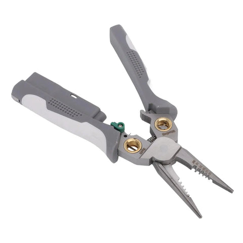 Heavy Duty Eight In One Wire Stripper Pliers With Built In Voltage Tester And Quick Grip Cable Cutter for automotive use.