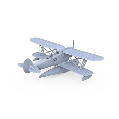 Unpainted 1/144 Italian Ro.43 Water Reconnaissance Aircraft Model Kit in 3D Resin, side view.