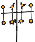 Spinner Deluxe Target for Air Guns with animal shapes and pellets, ideal backyard practice gear with durable black build and easy setup.