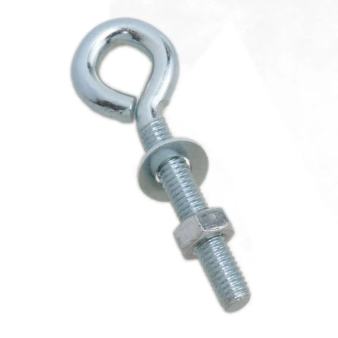 Eight Pack 1/4-20 By 1-1/2 Inch Zinc Plated Lifting Ring Eye Bolts Kit Built To Haul Heavy Loads For Hoisting And Rigging With Carbon Steel Construction And Corrosion Resistant Finish, zinc-plated eye bolt with nut and washer