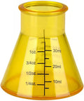 Yellow beaker-shaped shot glass from 4 Piece Chemistry Beaker Shot Glass Set For Parties And Science Nerds, Lab Style Drinking Glasses.