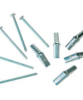 Heavy-Duty Wall Anchor Toggles And Screws For Hollow Drywall No Studs Required Tap-In Dummies Secure Fit 5-Pack loose metal fasteners and toggle anchors.