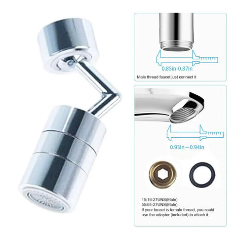 Big Angle Swivel Sink Aerator With Dual Function 2 Flow Sprayer Head For Face Washing Gargle Eyewash And Rinse Stations No Splash Champagne Style Flow Adapter Included