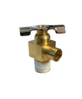 American Made One Quarter Inch NPT Universal Compressor Tank Drain Valve Petcock With Directional Orifice For Condensate Release, Brass Body