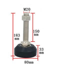 8 Piece Heavy Duty Metal Leveling Feet With 3 Inch Diameter Pads, adjustable leveling foot with M20 bolt and wear resistant base.