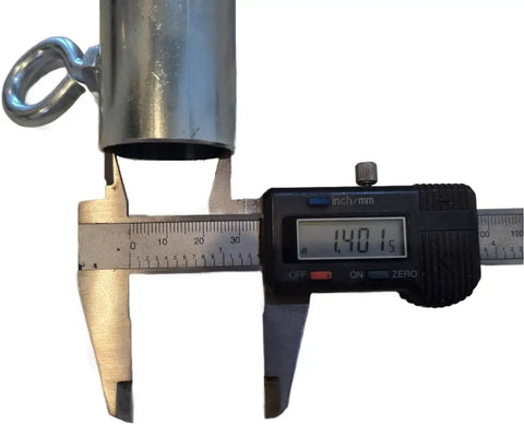 Caliper measuring pipe for Heavy-Duty 6 Leg Square Flat Top Fitting Set For DIY Backyard Batting Cage, Event Booth, And Storage Shed.