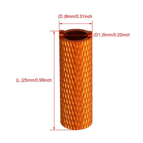 Orange Aluminum Alloy Remote Controller Switch Nuts With Tool CNC Machined 8mm OD 5mm ID 8 Pieces Heavy Duty RC Car Hobby Hardware