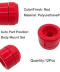 Red Beefed Up Polyurethane Body Mount Bushing Kit With Metal Ring Direct Fit For 1981 To 1987 Chevy C10 C20 K10 K20 K30 And GMC Trucks