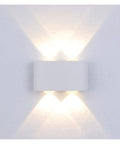 Wall Lights LED Wall Lamp Modern Sconce Lamp LED Wall Light Waterproof Stair Light (Colour Temperature: 4000 K Lampshade Colour: 12 W White Wall Lamp) aimed upwards on white wall.