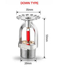 Gear Up With This 5 Pack Of DN15 Fire Sprinkler Heads For Quick Response Activation At 68 Degrees Celsius Featuring Pendent Down Mounting for a detailed look at the down type DN15 fire sprinkler head dimensions.