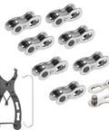 8 Pairs Reusable Bicycle Missing Links And Chain Pliers Delinker, Complete Chain Repair Kit For 6 7 8 Speed Bikes, On The Go Repair Tool Set