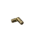 Close-up of a single Invisible Brass Barrel Hinge from a 20 Pcs set, used for jewelry boxes and small woodworking projects, rust-resistant.