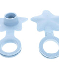 2pcs Silicone Star Bathtub Stopper for Bath Drain, Flat Cover in light blue color, designed for easy drain sealing.
