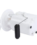 Dead On Fit Electric Fuel Pump Module Assembly For Subaru Impreza 2012 To 2014 And Crosstrek 2013 To 2014 2.0L H4, white plastic, side view.