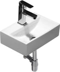 Bathroom Sink Bathroom Vanity Ceramic Vessel Sink Wall Mount Small Bathroom Corner Basin and Faucet White Vessel Sink Vessel Sink with chrome faucet.