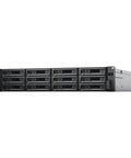Heavy Duty Built Like A Tank 12 Bay Rack Mount Nas Server With Dual Redundant Power Supply And 10 Gigabit Ethernet front view showing drive bays.