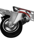 3 inch swivel caster wheel with double brakes, heavy duty over 300 lb capacity per wheel, non-skid, no mark for carts and dollies