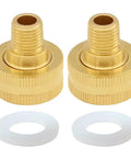 Brass Garden Hose Adapter 3/4 Inch GHT Female To 1/4 Inch NPT Male Swivel Connector, 2 Pack, brass fittings and washers