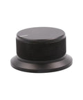 Heavy Duty Aluminum Volume Control Knob Featuring Slick Diamond Knurled Grip For Pro Level High End Audio Amplifier And Turntable Buttery Smooth Rotation Top Shelf Replacement Dial with textured grip.