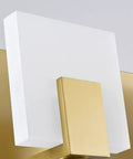 Close-up of Dimmable Modern Bathroom Vanity Light Over Mirror In Golden Finish LED 5 Light Bar Fixture Slim Angled Design mount