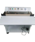Jaryannix 220V Pneumatic Heat Shrink Bag Sealer With Foot Pedal And Precision Digital Timer Control For Flexible Packaging Length Adjustments with stainless steel tabletop.