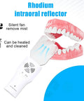 Fog Free Dental Occlusal Photography Mirror With LED Light Anti Fog Fan 360 Degree Rotating Handle Adjustable Brightness Rhodium Coated Mirror medical dental mirror