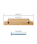 Wooden Handle Set 64mm Hole Centers Decorative Furniture Pulls Painted Smooth Finish for Kitchen, dimensions shown.