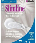 Indoor SlimLine 16/2 Flat Plug Extension Cord 7 Foot White in packaging, ideal for clocks, lamps, and lighting use.