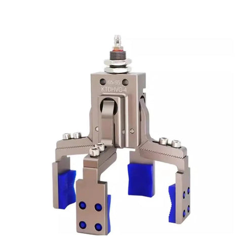 Beefed-Up Pneumatic Fixture Cylinder With Four Claw Clamp, Sensor Switch, Mechanical Arm Gripper Finger, Water Spout Clip For Precise Robotic Fixturing And Assembly Line Automation Model Ahvg35 front view