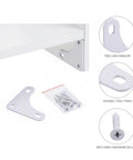 White Steel Shelf Brackets Set Includes Right Angle Corner Supports For Shelving, Heavy Duty L Brackets With All Hardware shown