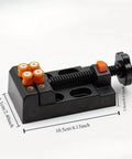 Mini Drill Press Vise Clamp For DIY Jewelry And Watch Repair, Walnut Core Bench Vise For Crafting, Manual Drive Grip, side view