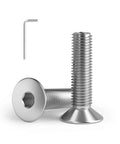 3/8-16 Inch Flat Head Hex Socket Cap Screws Countersunk Bolts With Allen Drive 304 Stainless Steel 18-8 Bright Finish 4 Inch