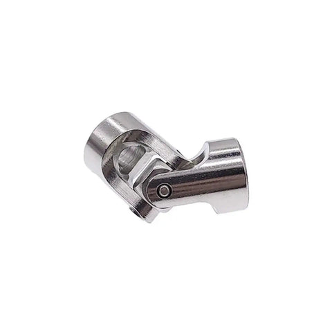 Universal Shaft Coupling Joint 23mm Length 11mm Width Steel Car Boat Model Connector For 5mm To 6mm Motors showing a steel joint.